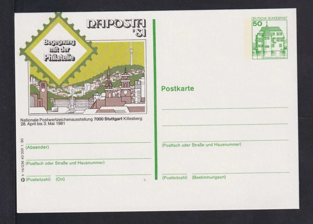 Bund P 130 h 16/236 Stuttgart NAPOSTA 81 ungebraucht