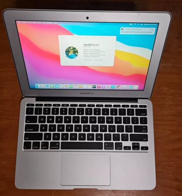 *BATTERY* Apple Macbook Air 11" A1465 Mid 2013 i5 1.3GHz 128GB SSD 4GB Big Sur