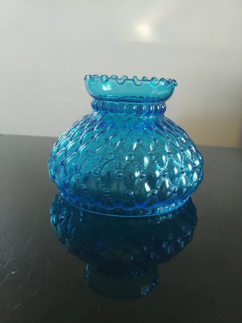 Blue Glass Oil Lamp Shade