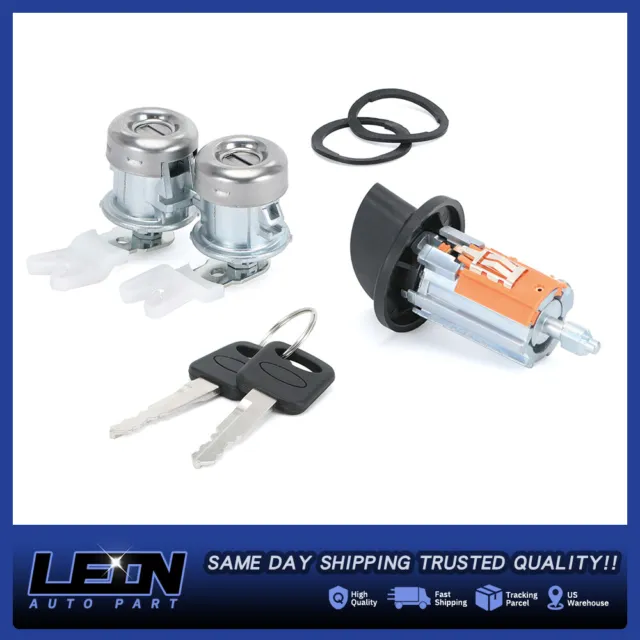 For Ford Ignition Key Switch Lock Cylinder & Two Door Lock Tumbler Set 2 Keys