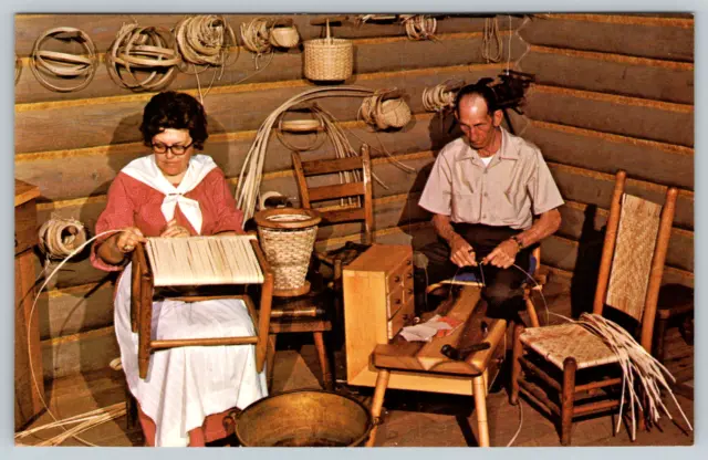 c1960s Seat Caning Basketry Fort Boonesborough Richmond KY Vintage Postcard