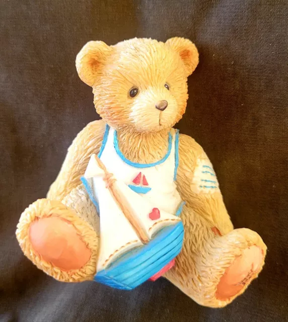 Cherished Teddies Birthday Bear August #914827 - Arthur - Smooth Sailing enesco