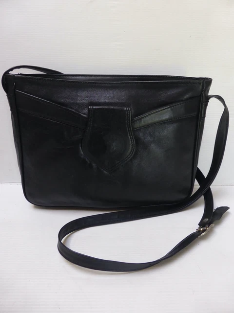 Petit sac besace bandoulière cuir noir LENA leather bag