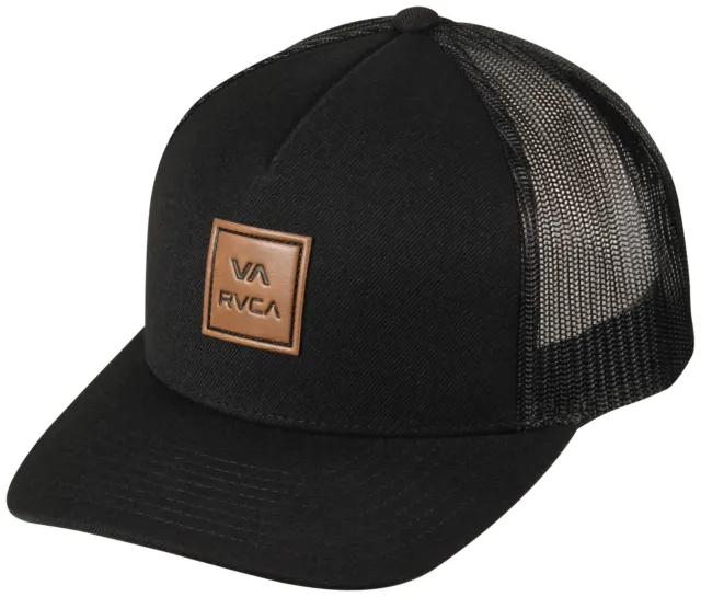 RVCA VA All The Way Curved Brim Trucker Hat - Black - New