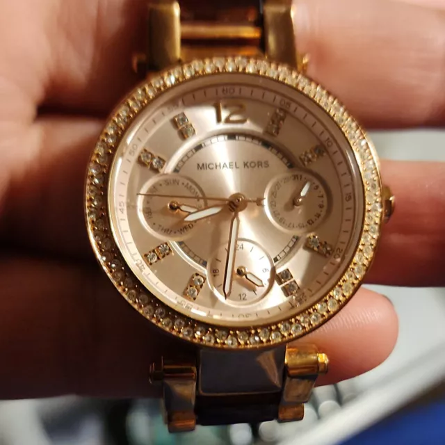 Michael Kors Parker Rose Gold Ladies  Chronograph Watch (MK5491) small wrist