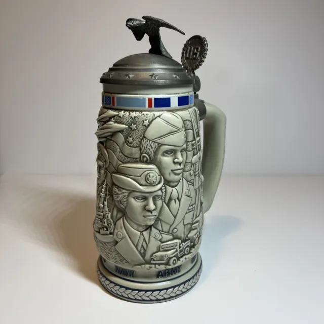 Vintage 1990 Avon A Tribute To American Armed Forces Military Stein Mug Brazil