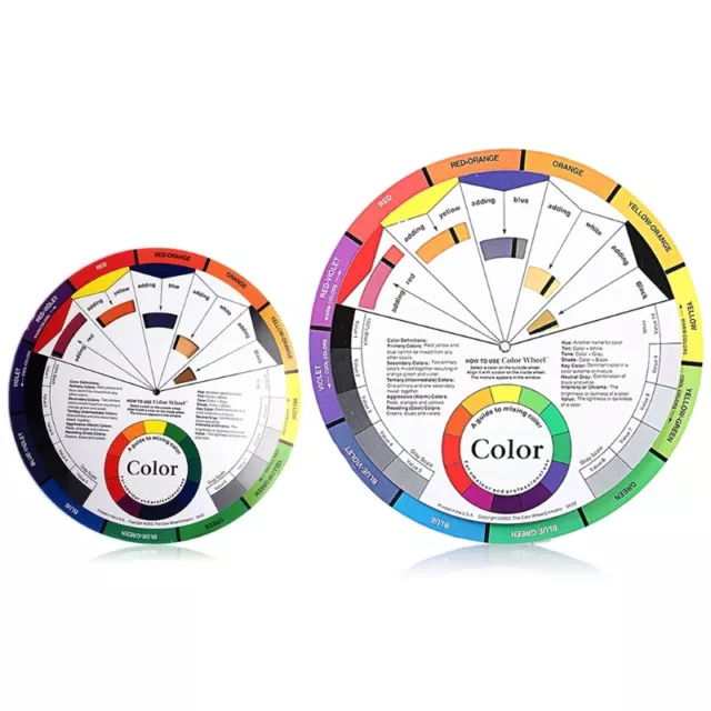 Paper Card Design Color Mixing Wheel Ink Chart Guidance Round Central Circle