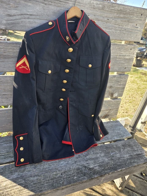 USMC DRESS BLUES Coat Marine Corps Formal Uniform Blue Jacket 46 XL Marines  USA $97.00 - PicClick