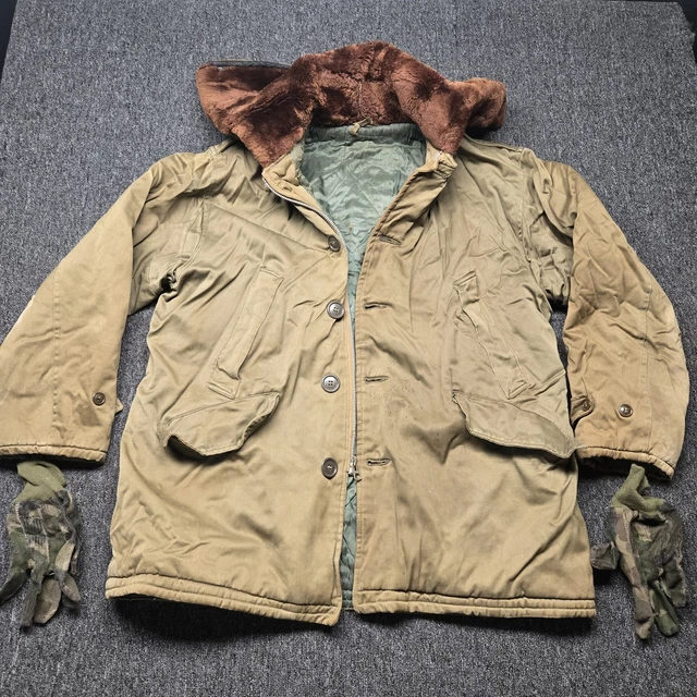VTG 1940'S WWII USAF US Army Air Force B-9 Winter Parka Bomber Jacket ...