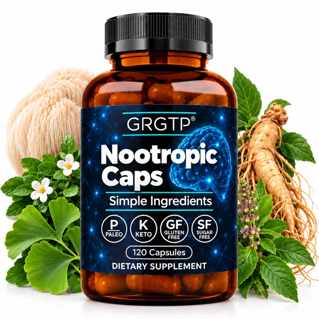 NOOTROPIC CAPS CAPSULES - Focus Memory Energy Cognitive Pills, Brain ...