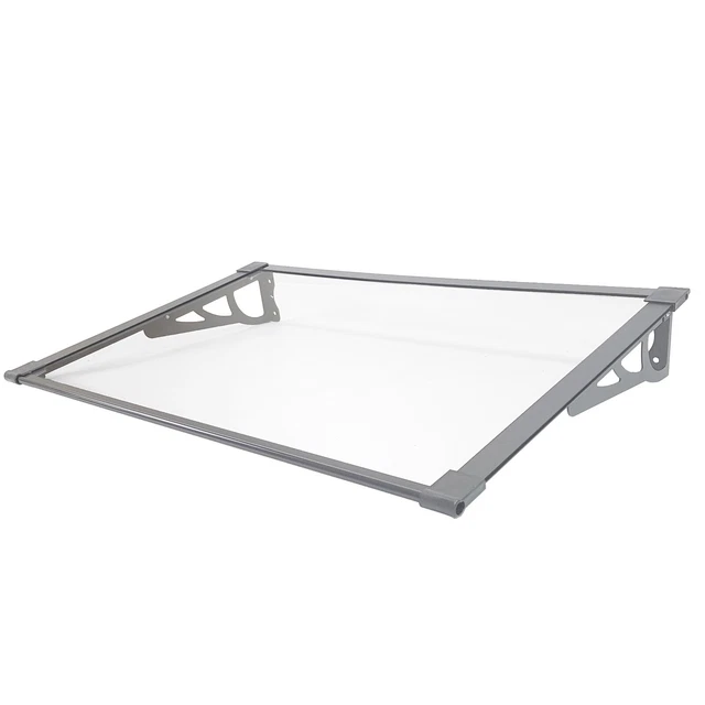 Tetto per porta d'ingresso tettoia per porta d'ingresso tetto per porta alluminio 120 x 90 cm tetto per porta grigio porta d'ingresso