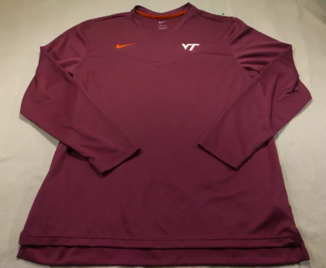 Virginia Tech Hokies Shirt Extra Large Nike On Field Football Long Sleeve Train