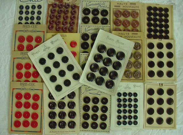 Lot De 19 Plaques De Boutons Anciens Paris - Chic, Paris - Mode, Etc...