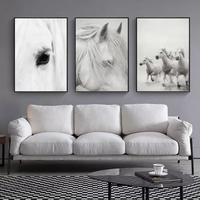 White Horse Canvas Art Print Affiche Chambre à coucher Salon Mur Maison Décor