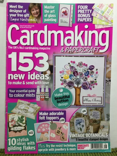 Prendas para el torso de fieltro Cardmaking & Papercraft Magazine Abril 2013 edición 19 pintura de vidrio