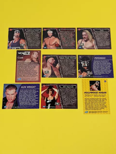 WCW NWO Trading Cards Topps Series One 1998 Lot of 9 Mixed Hogan Giant Elizabeth 2