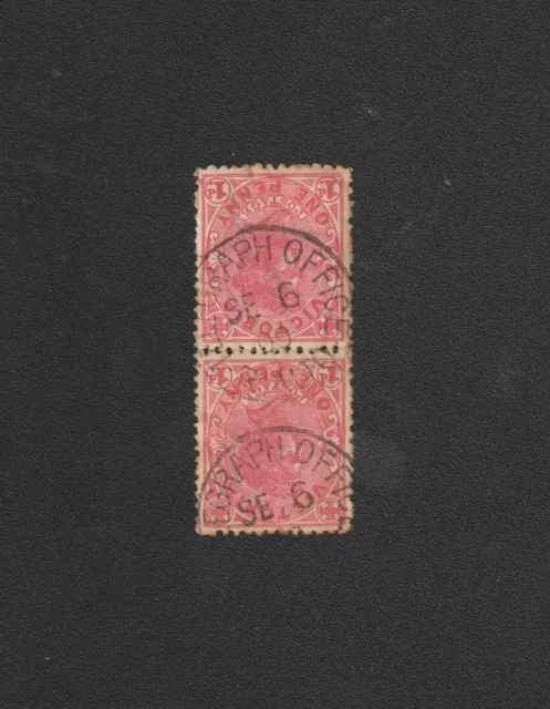 1909 Dated 1d Red Queen Victoria Pair TELEGRAPH OFFICE RIALTO Postmark CDS