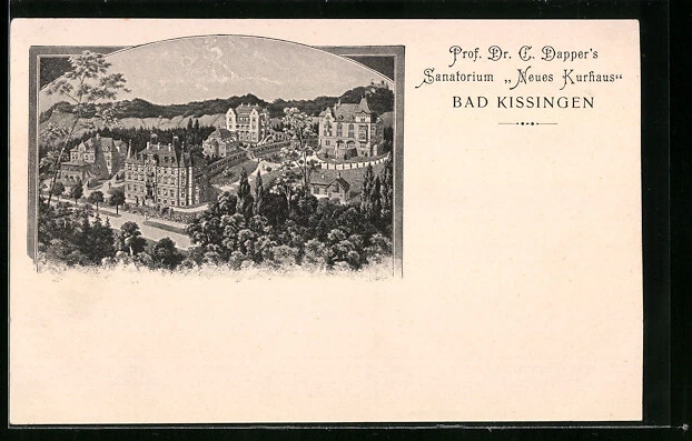 Bad Kissingen, Prof. Dr. C. Dapper´s Sanatorium Neues Kurhaus, Ansichtskarte