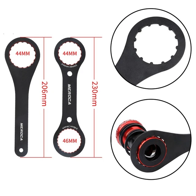 Clé De Pédalier Vélo Creux 44/46mm - Outil De Maintenance BB - Rouge Alu