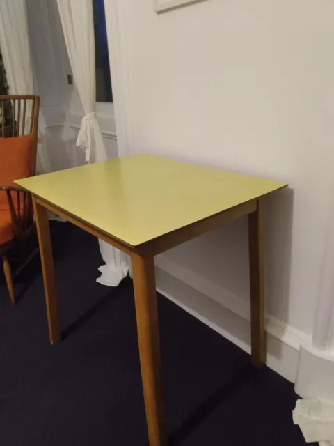 Vintage Mid-Century 1960s Yellow Formica Dining Table/ Desk