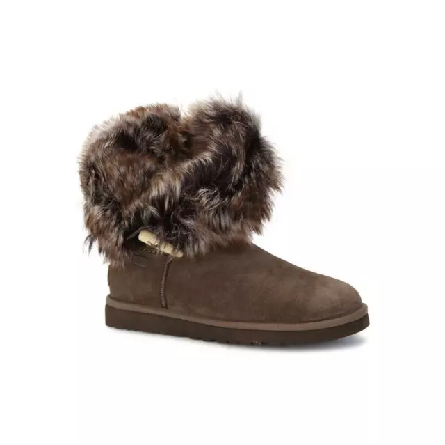 UGG Women Meadow Chocolate Brown Fur Lined Suede Size 5 Comfort Boots