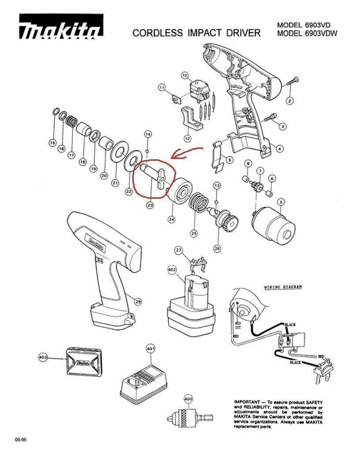 Enclume Makita Pour 6903 322458-6