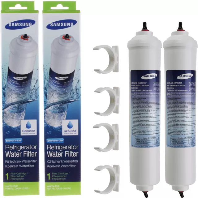 2 x Genuine Samsung DA29-10105J Aqua Pure Fridge Water Filter HAFEX/EXP RS21DCNS