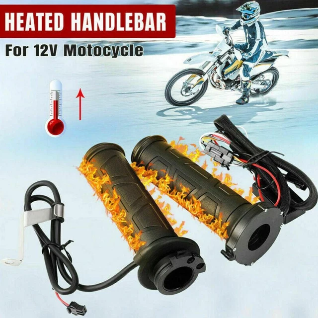 12v Motorcycle Heated Hand Rubber Grips 22mm 7/8'' Grip Handlebar GX Z7M2