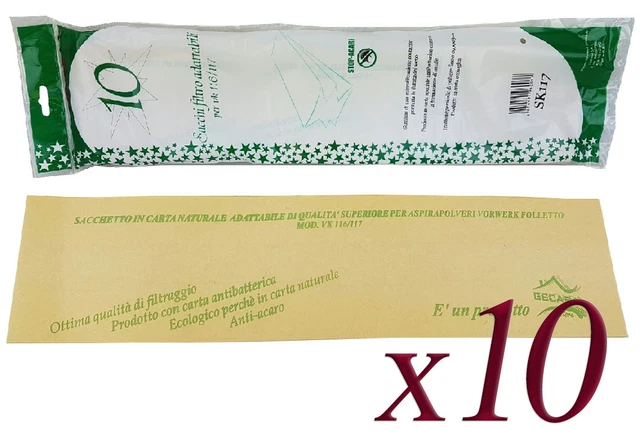 Sacchi Per Aspirapolvere Confezione Da 10 Pezzi Per Folletto Vk115117 0000006173432 - Foto 12