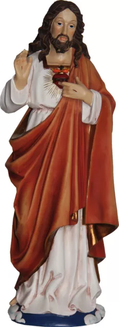 Heiligenfigur Jesus Christus mit Herz Höhe 13cm, handbemalen