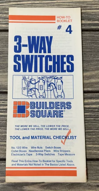 Vintage Builders Square How To Booklet #4 3 Way Switches Brochure Pamphlet