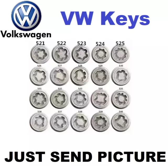 Volkswagen VW Security Master Locking Wheel Nut Key Bolt Match Matching Service