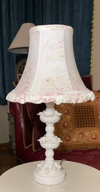 Simply Shabby Chic Porcelain Roses Table Lamp Antique White Rachel Ashwell