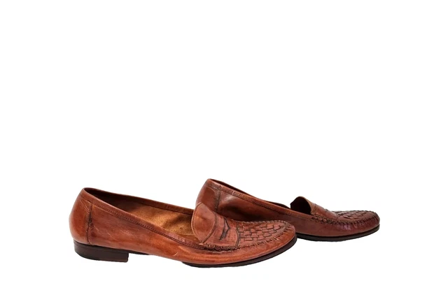 ALLEN EDMONDS BARBADOS Mens Size 10 B Brown Woven Penny  display picture 2