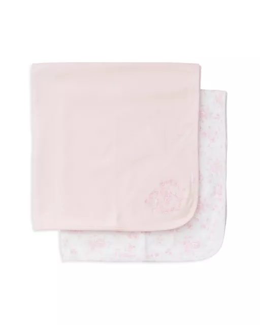 New Little Me Infant Printed 2 Pack Swaddle Blankets  Blue MSRP $32.00 3