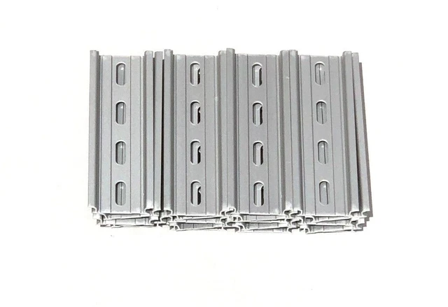 Lot De 6 Rails DIN En Aluminium - 45,7cm Avec Couvercles, Pour Montage Disjoncteurs, Contacteurs, Blocs D'alimentation En Armoire électrique