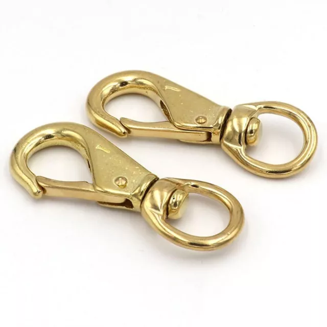 2PCS SOLID BRASS Boat Hook 3-1/4 Diving Clips Straps, Luggage