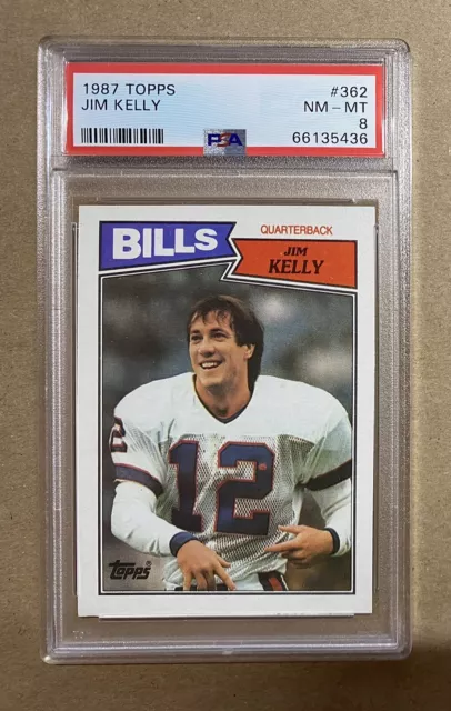 Jim Kelly 1987 Topps #362 Rookie Card PSA 8 NM-MT RC Buffalo Bills!