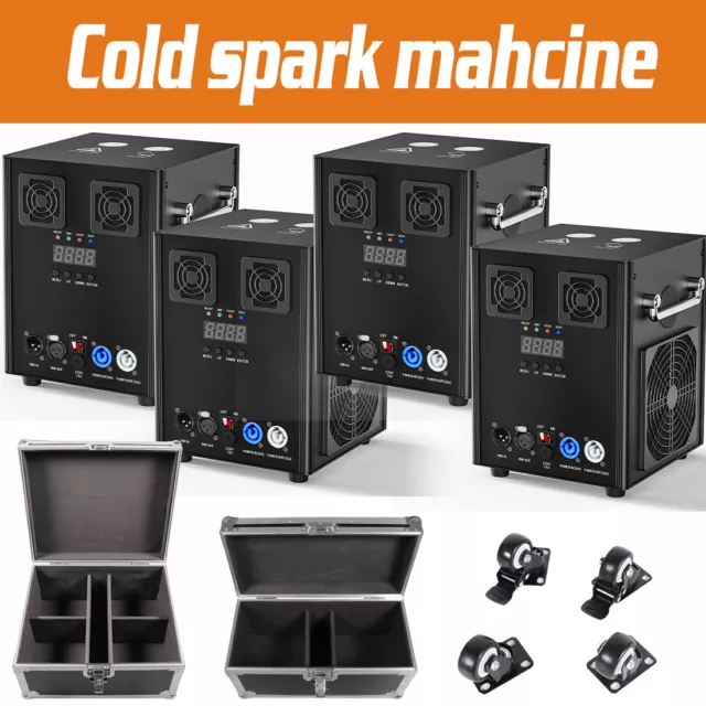 4x 750W Cold Spark Machine scintilla sparkular DMX DJ effetto palcoscenico nero