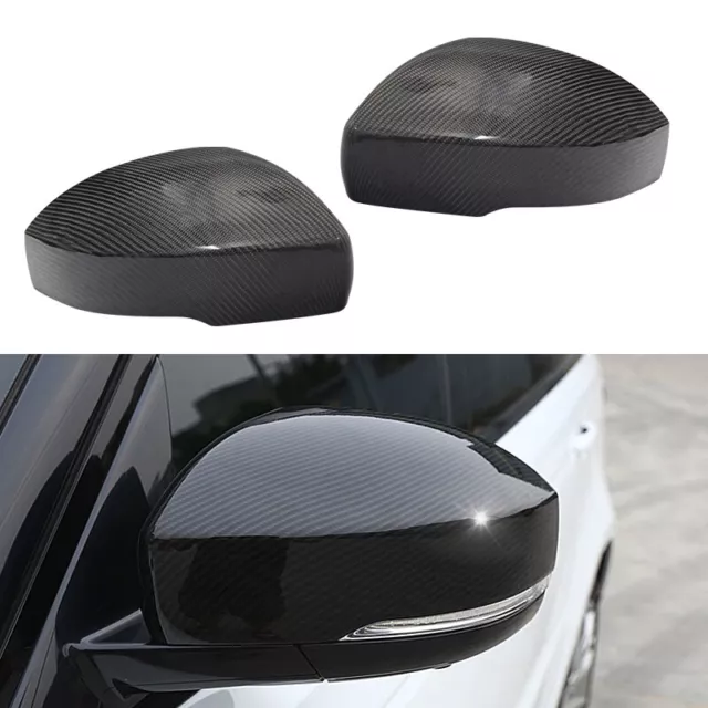 Carbon Fiber Wing Mirror Cover Caps Fit For Land Rover Range Rover Sport 2014-17