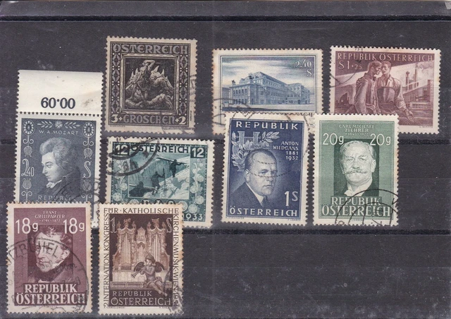 Österreich kleines Lot 9 SM gestempelt nach 45
