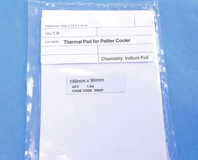 Indium Foil Cooling Thermal Pad 145mm x 90mm 5.75" x 3.5" for Peltier CPU 100u