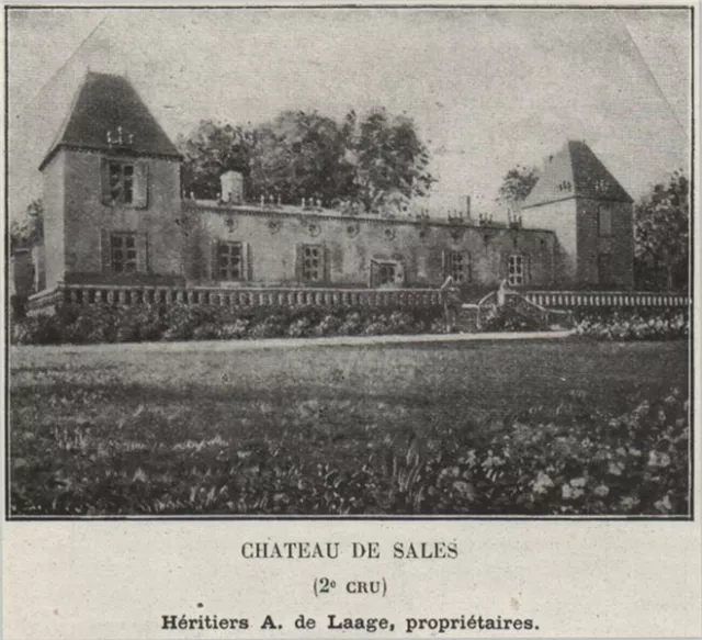 SAINT-�MILIONNAIS. POMEROL. Chateau de Sales (2e Cru). Laages. SMALL 1908