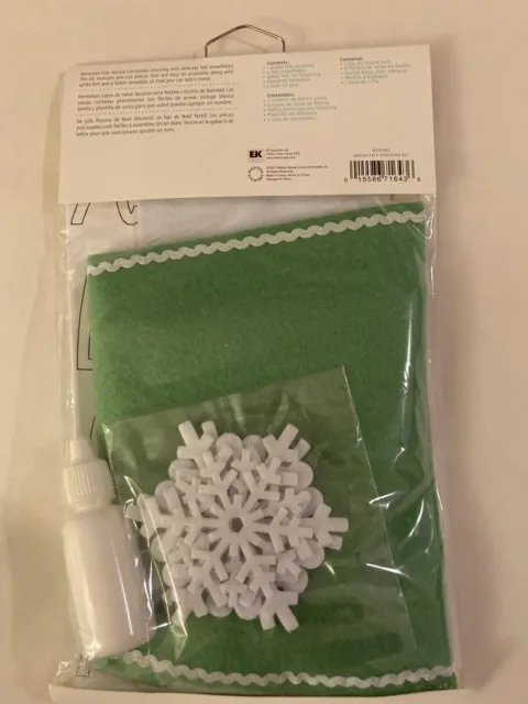 Kit de Medias de Navidad Martha Stewart Crafts de Fieltro Verde y Blanco Copo de Nieve 2