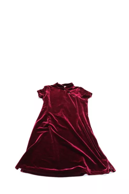 Sonia Rykiel Childrens Girls Velvet Short Sleeves Dress Wine Red Size 14
