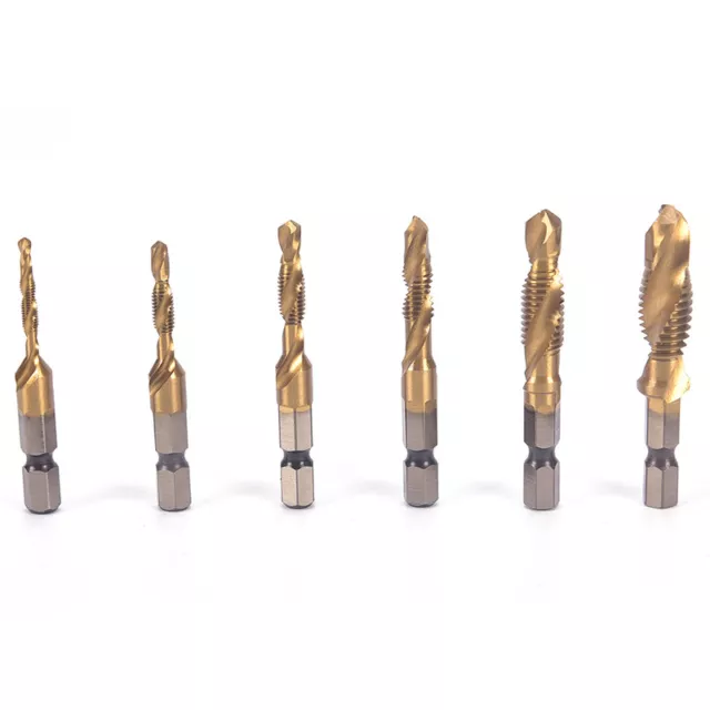 M3-M10 Hex Shank Titanium Plated HSS Hand Screw Thread Metric Tap Drill BitOR