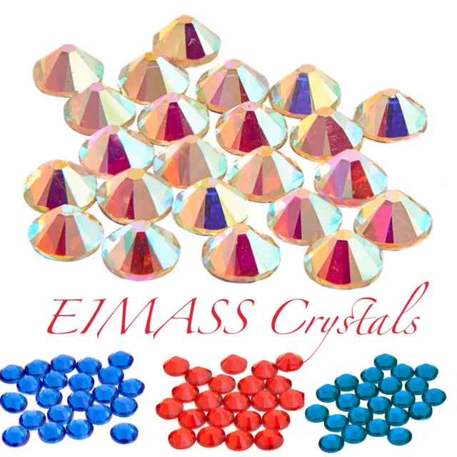 1440 x Hot Fix Kristalle, EIMASS® 7747 flache Rückseite Glas Strasssteine Klasse A Edelsteine