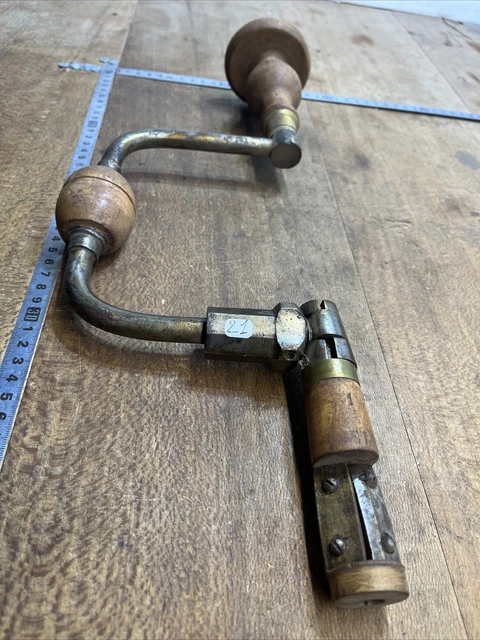 n° 21 OLD TOOL, OUTIL ANCIEN, vilebrequin Taille Crayon Pour Cheville Bois
