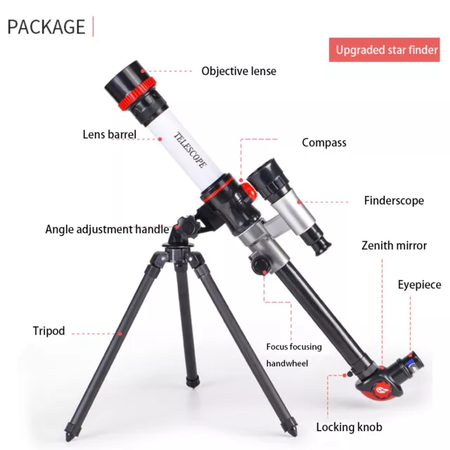 HD High Magnification Professional Astronomical Science Monocular (Red)