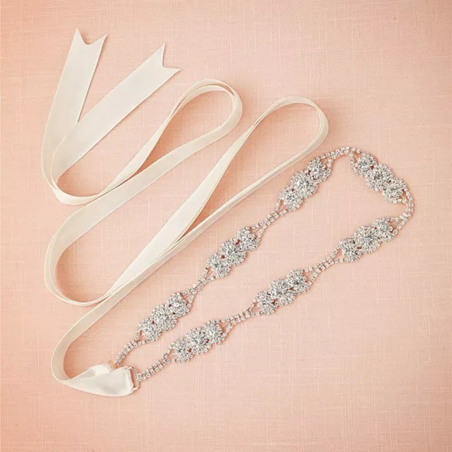 Handmade Crystal Chain Bridal Sash Wedding Belt for Bride Bridesmaid Party Dress